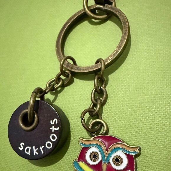 Sakroots Owl Enamel Keychain Colorful Boho Bird Pendant - Picture 5 of 17
